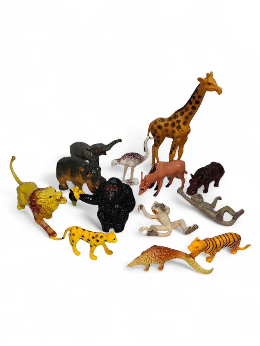 Vintage Mixed Plastic Realistic Safari Animal Figures